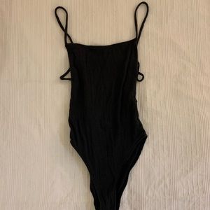 Backless, spaghetti strap, blackless bodysuit
